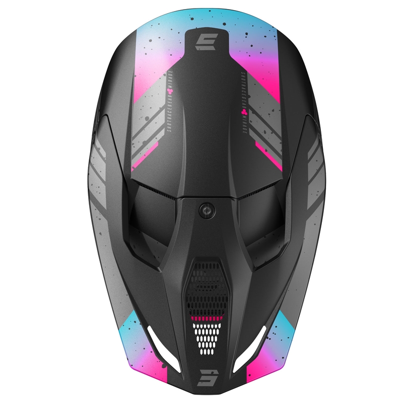 Casco motocross Shot Furious Mirage blu-rosa