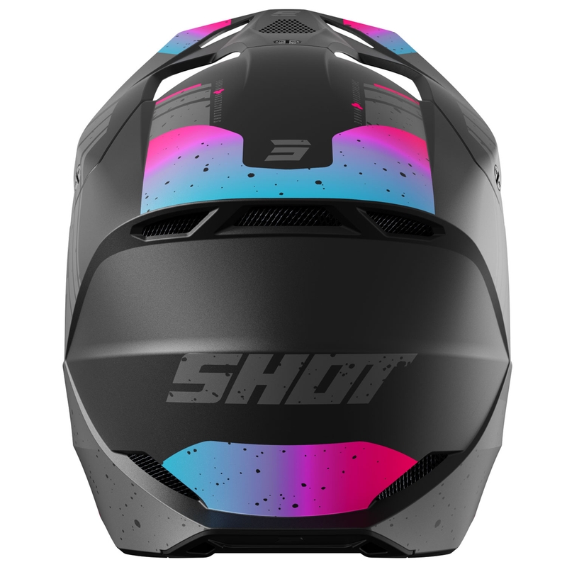 Casco motocross Shot Furious Mirage blu-rosa