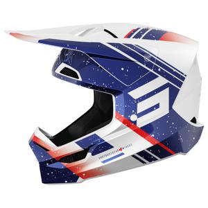 Casco motocross Shot Furious Mirage blu-rosso