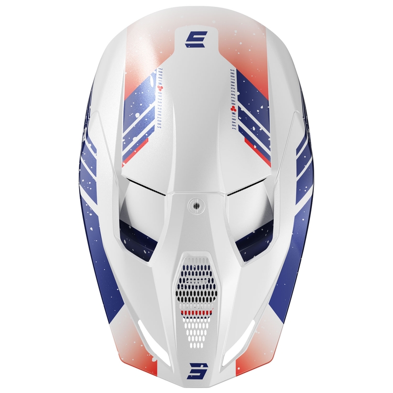 Casco motocross Shot Furious Mirage blu-rosso