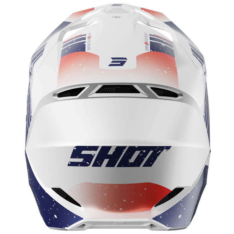 Casco motocross Shot Furious Mirage blu-rosso