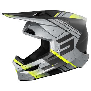 Casco motocross Shot Furious Mirage grigio-giallo fluo