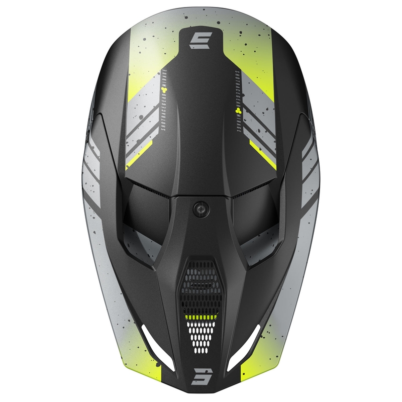 Casco motocross Shot Furious Mirage grigio-giallo fluo