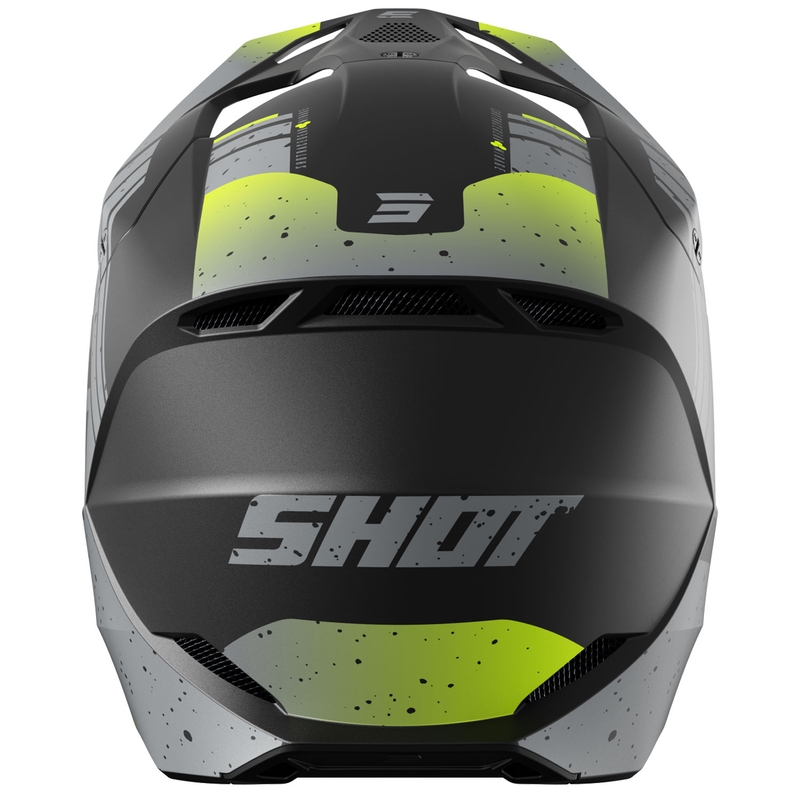 Casco motocross Shot Furious Mirage grigio-giallo fluo