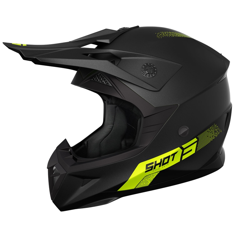 Casco motocross Shot Pulse Element giallo fluo opaco