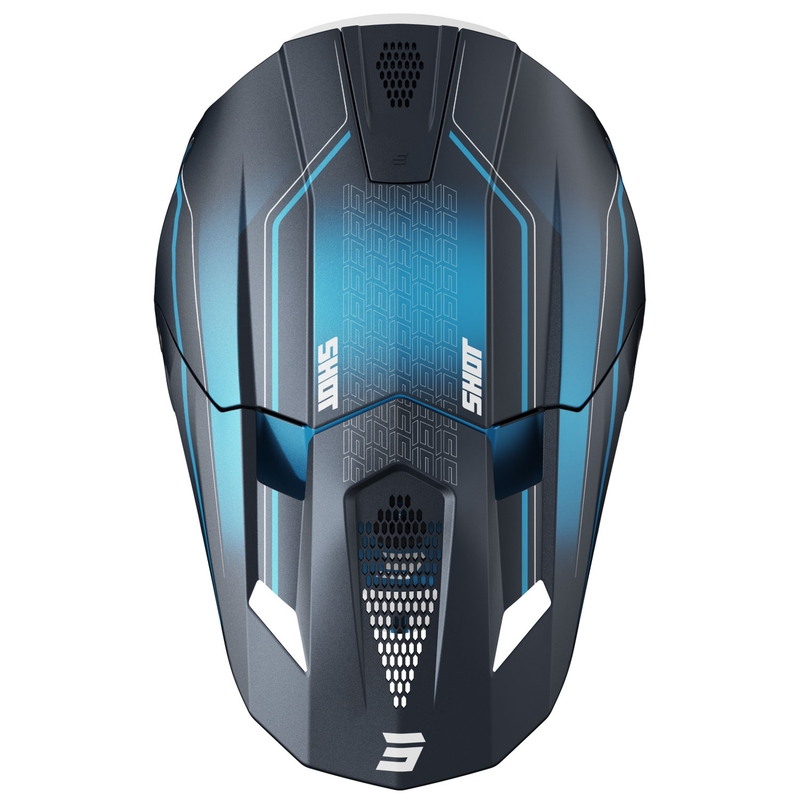 Casco motocross Shot Lite Challenger blu opaco