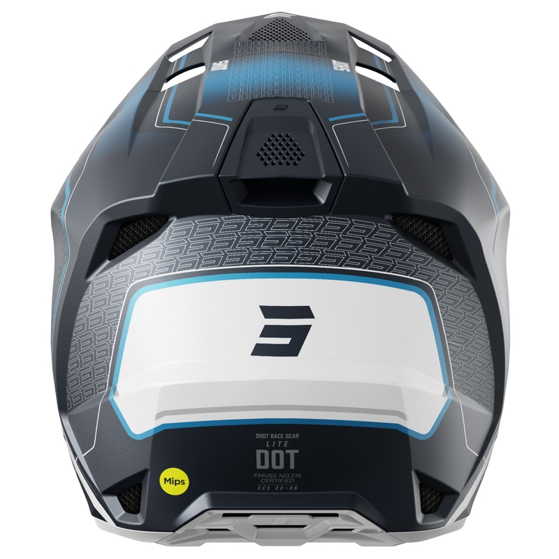 Casco motocross Shot Lite Challenger blu opaco