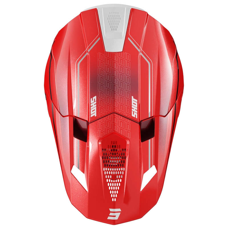 Casco motocross Shot Lite Challenger rosso perla