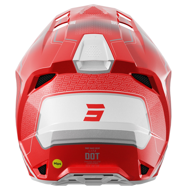Casco motocross Shot Lite Challenger rosso perla