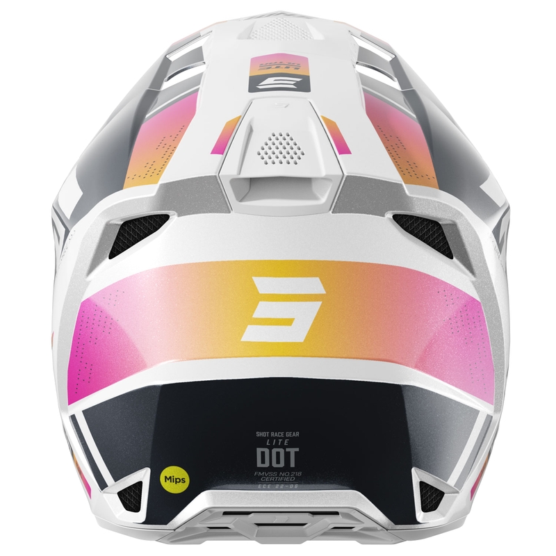 Casco motocross Shot Lite Ultra blu perla-arancio-rosa