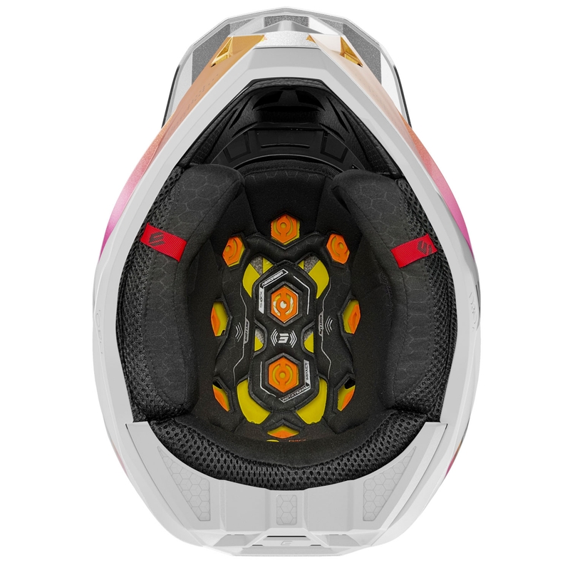 Casco motocross Shot Lite Ultra blu perla-arancio-rosa