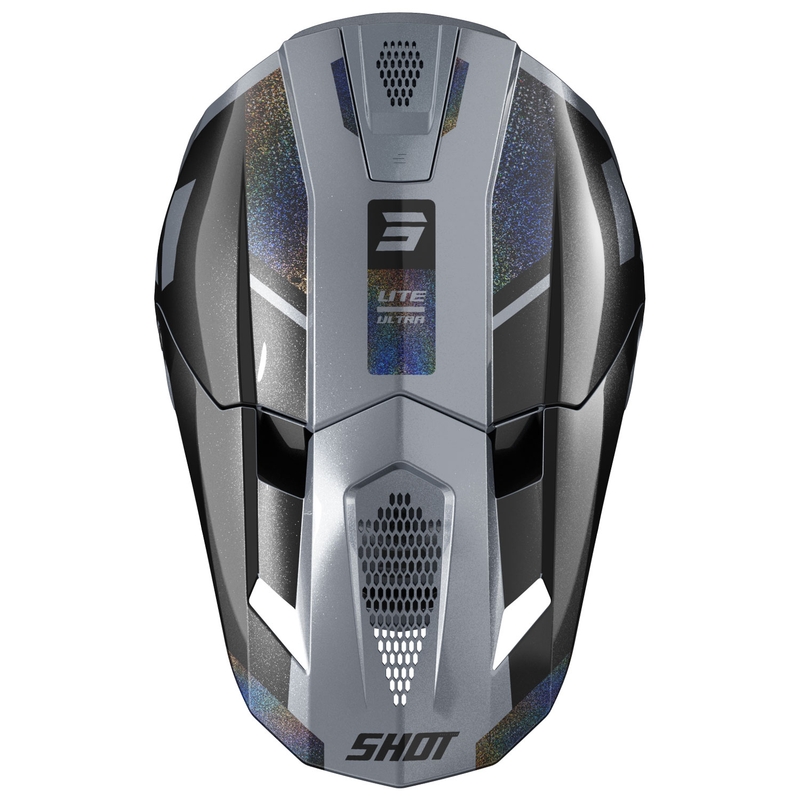 Casco motocross Shot Lite Ultra olografico opaco