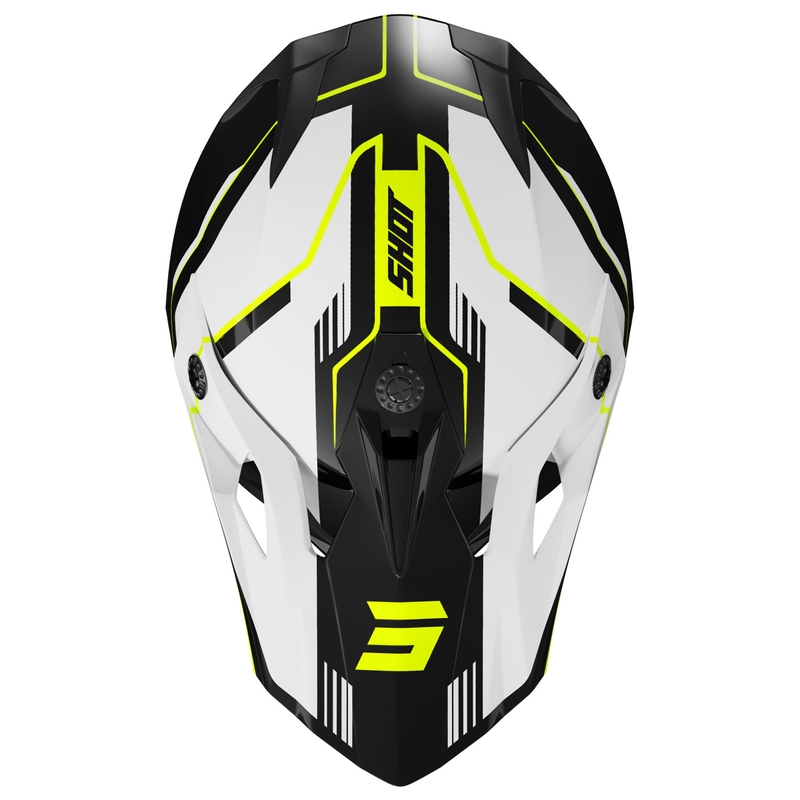 Casco motocross Shot Pulse Lines nero-giallo fluo