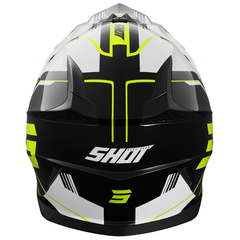 Casco motocross Shot Pulse Lines nero-giallo fluo