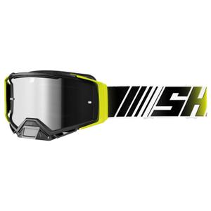 Occhiali motocross Shot Core giallo fluo-bianco con plexiglass iridium