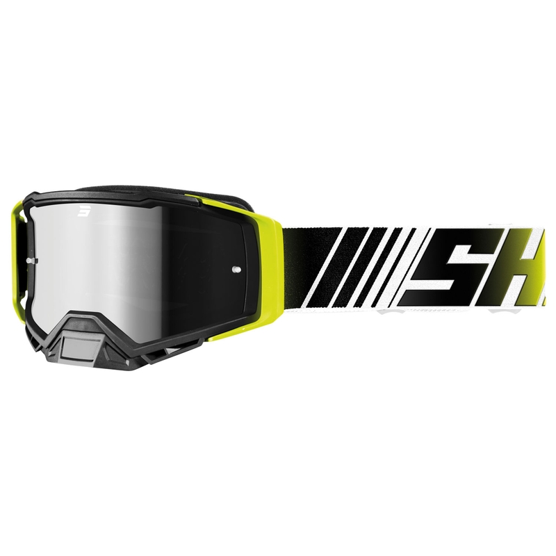 Occhiali motocross Shot Core giallo fluo-bianco con plexiglass iridium