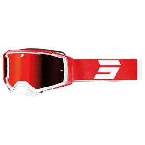 Occhiali motocross Shot Core rosso-bianco con plexiglass iridio