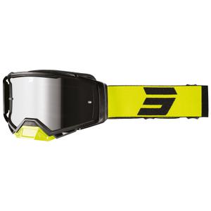 Occhiali motocross Shot Core giallo fluo con plexiglass iridio