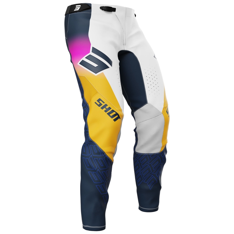 Pantaloni motocross Shot Aerolite Ultra blu-arancio-rosa