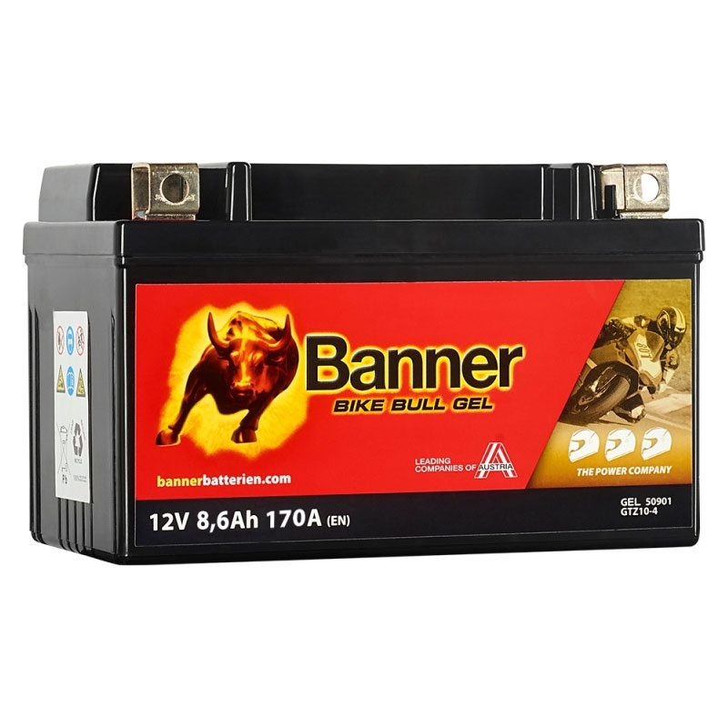 Batteria gel moto Banner Bike Bull GEL 509 01/BGTZ10-S - GTZ10-S 12V, 8.6Ah, 170A