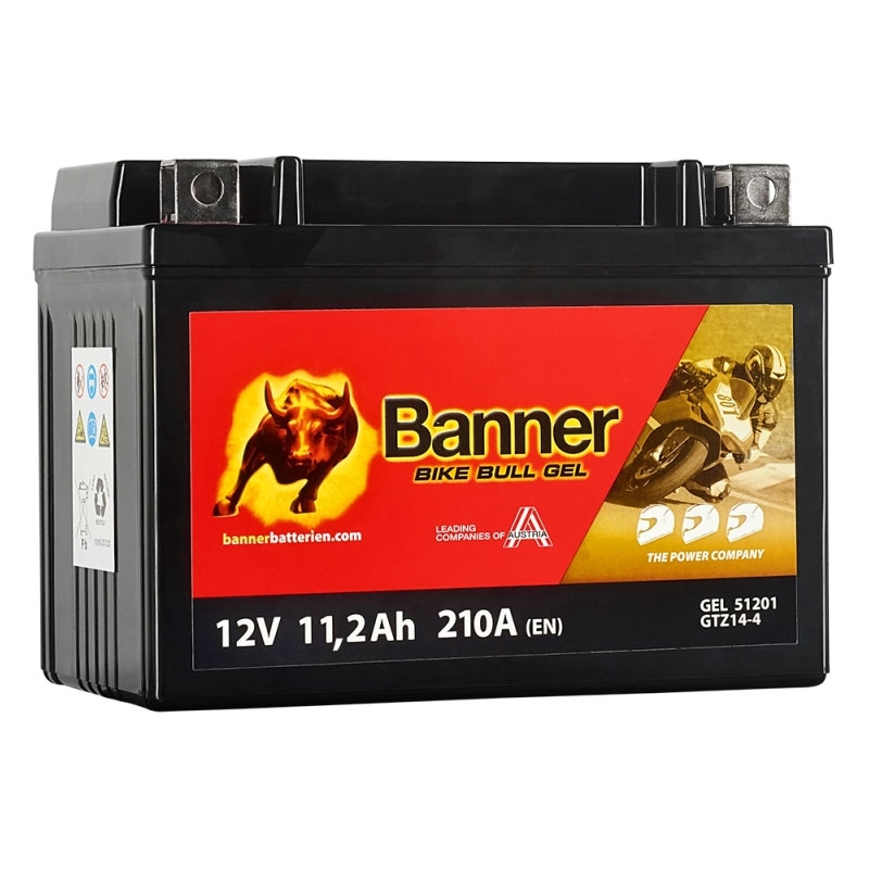 Batteria gel moto Banner Bike Bull GEL 512 01/BGTZ14-S - GTZ14-S 12V, 11.2Ah, 210A