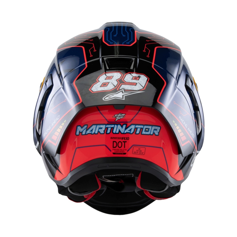 Casco Moto Integrale Alpinestars Supertech R-10 Limited Edition Martinator Jorge Martin Blu-Viola-Rosso-Giallo