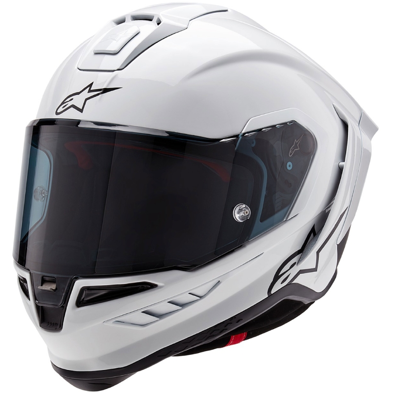 Casco moto integrale Alpinestars Supertech R-10 Solid carbonio bianco opaco