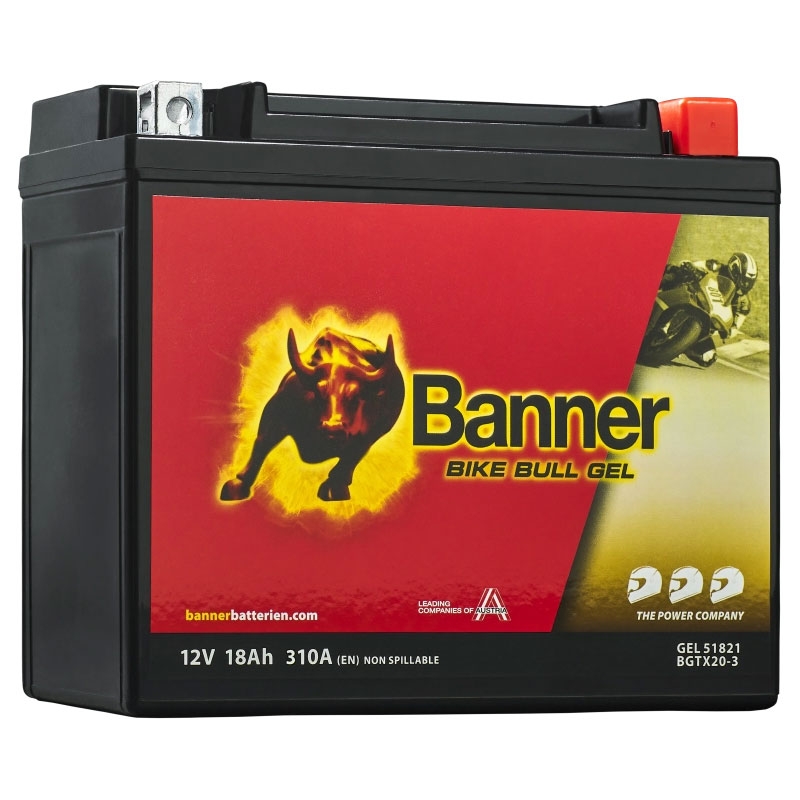 Batteria gel moto Banner Bike Bull GEL 518 21/BGTX20-3 - GTX20-3 12V, 18Ah, 310A