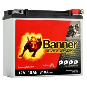 Batteria moto senza manutenzione Banner Bike Bull AGM PRO 520 01/BETX20L - ETX20L 12V, 18Ah, 310A