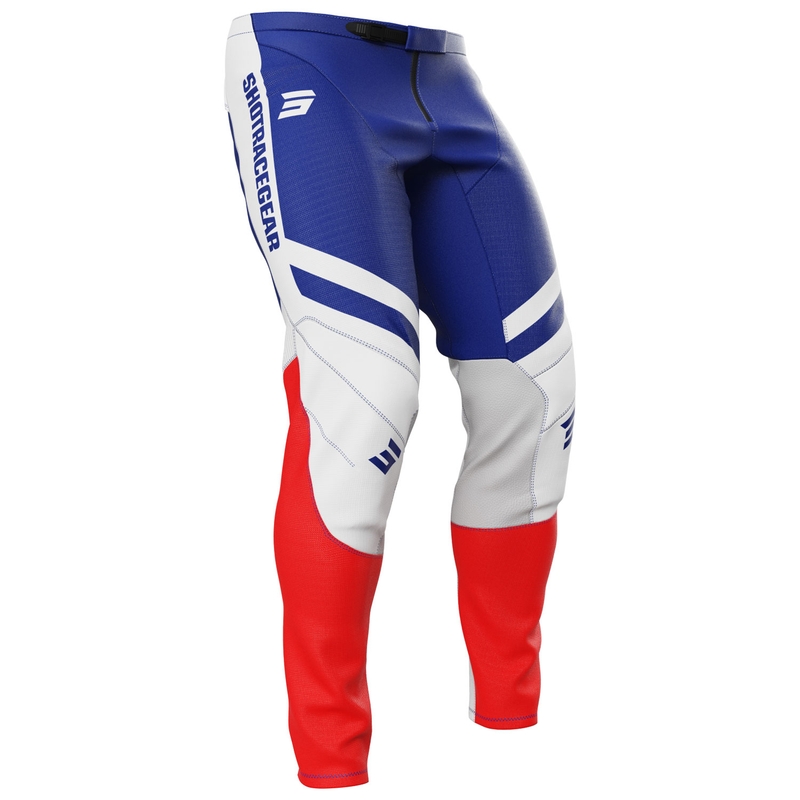 Pantaloni motocross Shot Contact Mythic blu-rosso