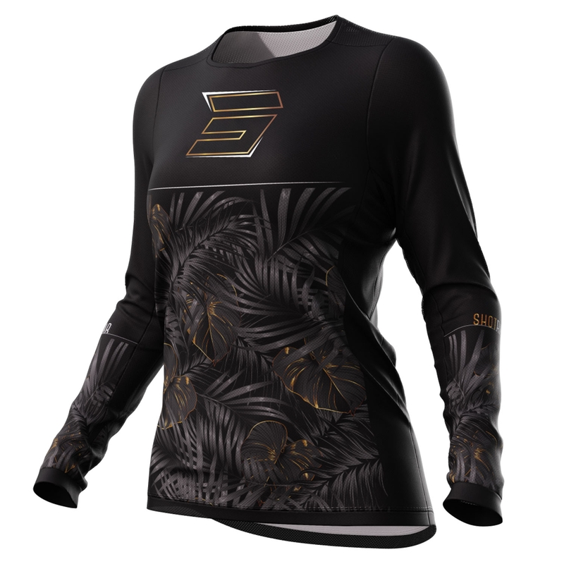 Maglia motocross da donna Shot Contact Respect nera e oro