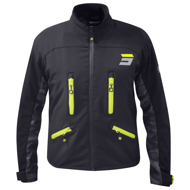 Giacca moto Shot Climatic nero-giallo fluo