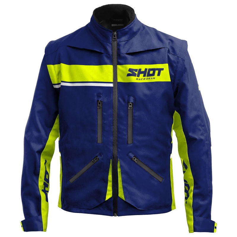 Giacca moto Shot Contact Assault 2.0 blu-giallo fluo