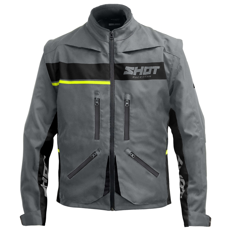 Giacca moto Shot Contact Assault 2.0 grigio-giallo fluo