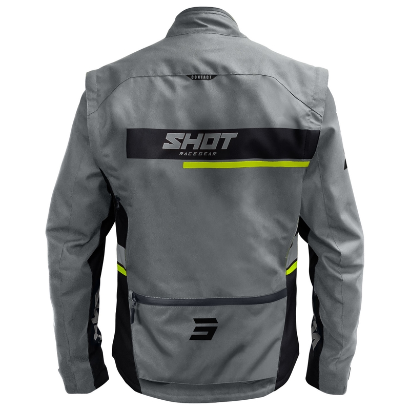 Giacca moto Shot Contact Assault 2.0 grigio-giallo fluo