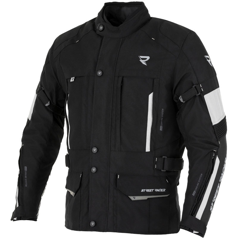 Giacca da moto Street Racer Hilax nero-grigio