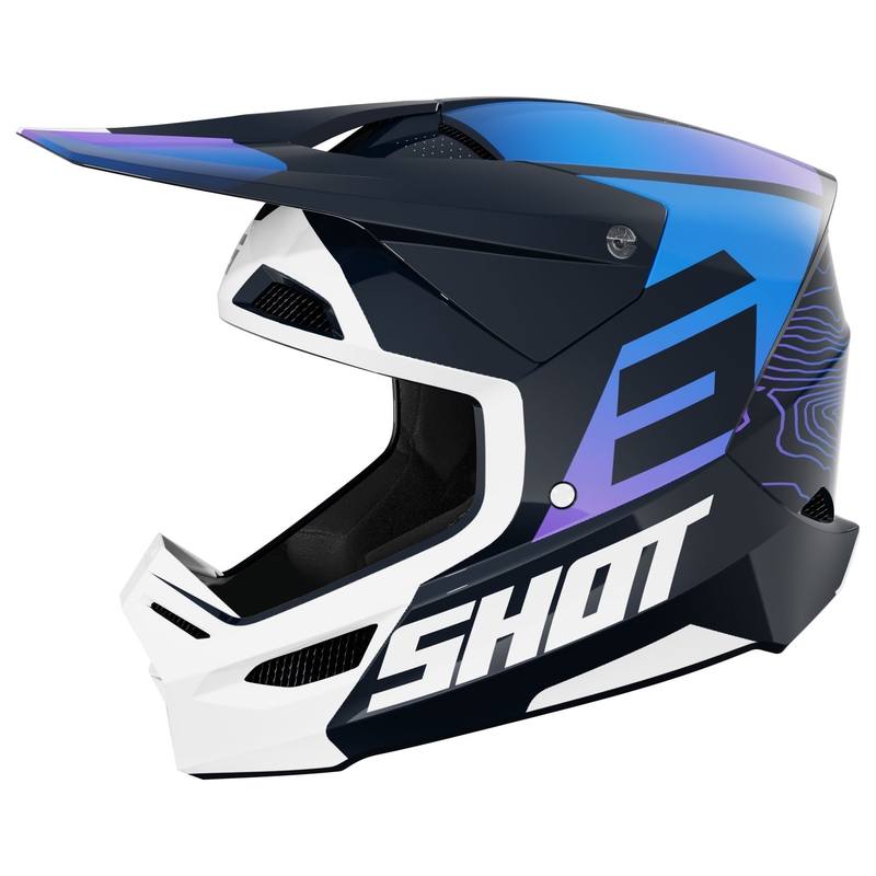 Casco motocross per bambini Shot Furious Apex blu