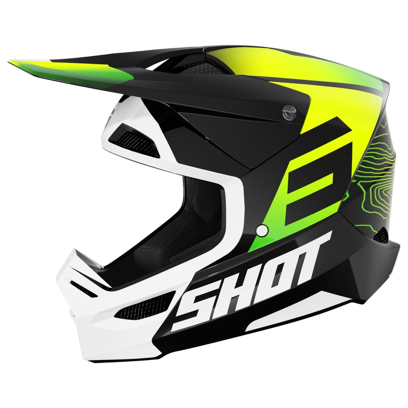 Casco motocross da bambino Shot Furious Apex giallo fluo