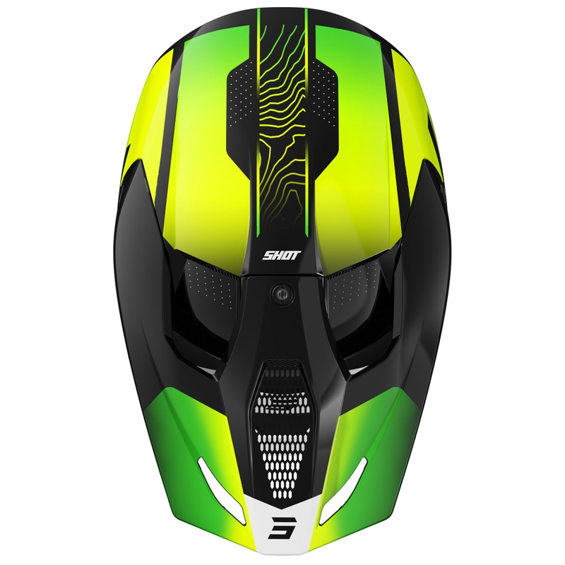 Casco motocross da bambino Shot Furious Apex giallo fluo