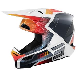 Casco motocross per bambini Shot Furious Phaser blu-rosso