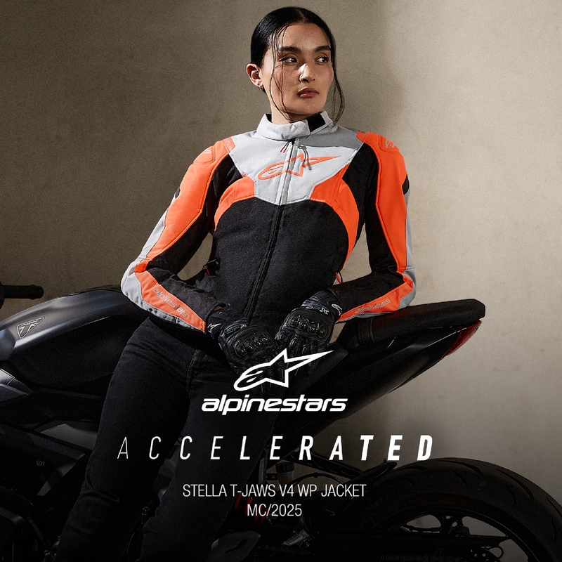 Giacca moto da donna Alpinestars Stella T-Jaws 4 Impermeabile nero-grigio-rosso fluo