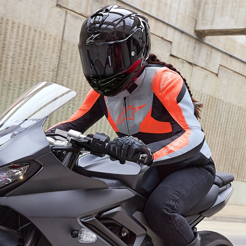 Giacca moto da donna Alpinestars Stella T-Jaws 4 Impermeabile nero-grigio-rosso fluo