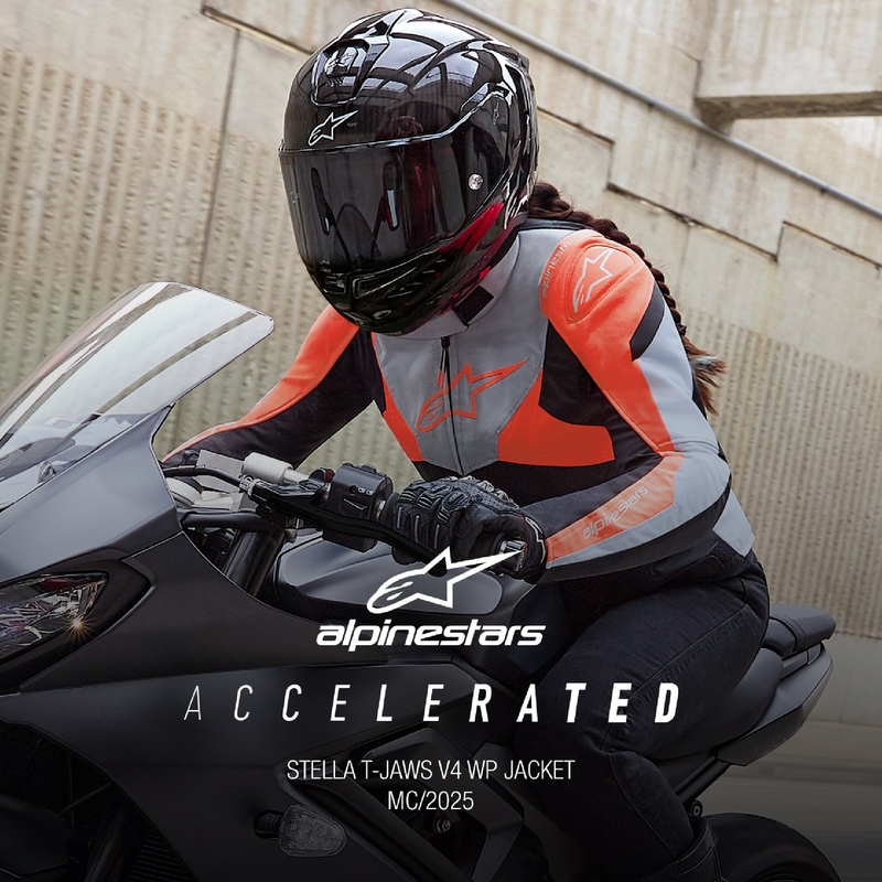 Giacca moto da donna Alpinestars Stella T-Jaws 4 Impermeabile nero-grigio-rosso fluo