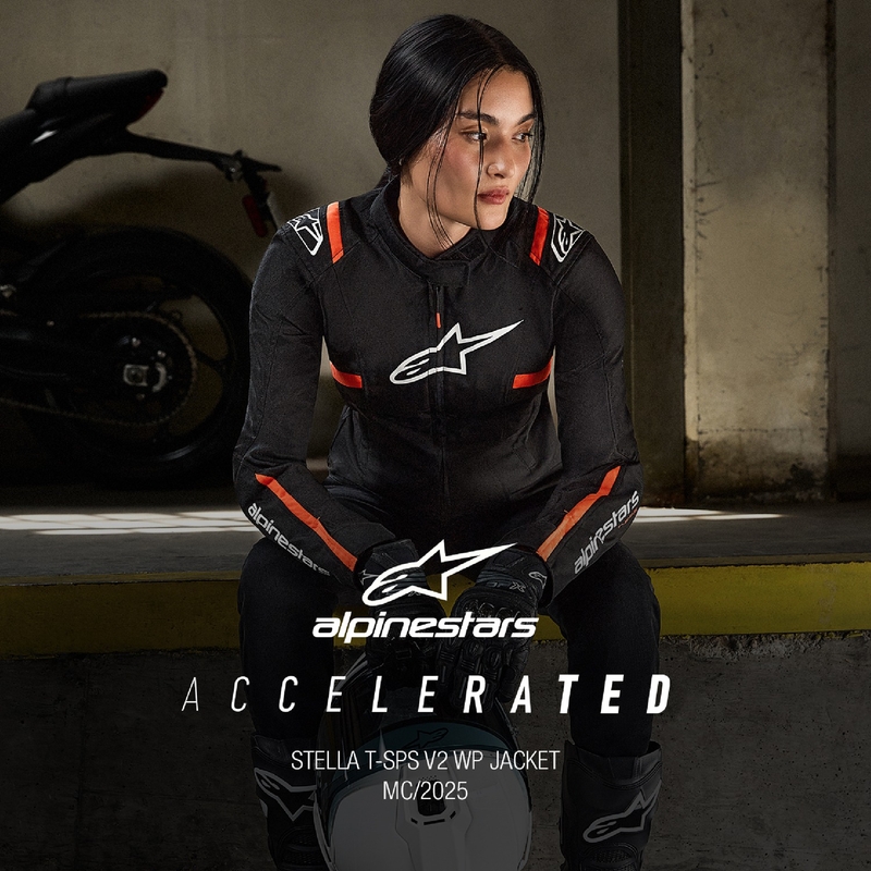 Giacca moto da donna Alpinestars Stella T-SPS 2 Impermeabile nero-bianco-rosso fluo