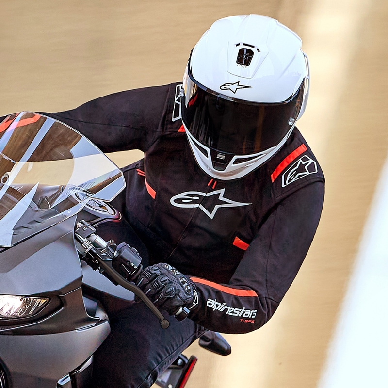 Giacca moto da donna Alpinestars Stella T-SPS 2 Impermeabile nero-bianco-rosso fluo