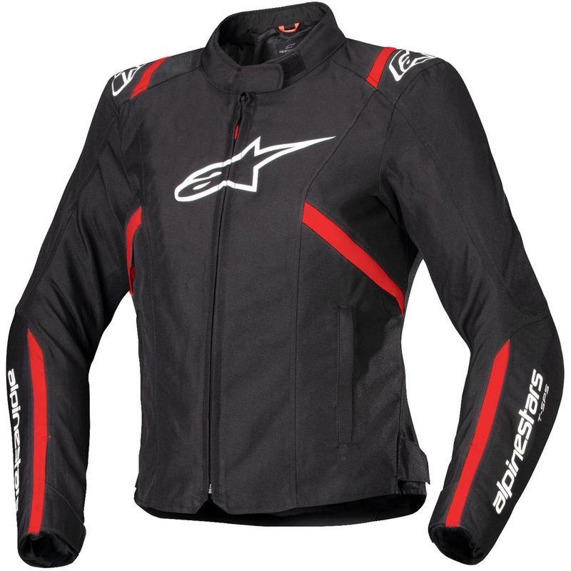 Giacca moto da donna Alpinestars Stella T-SPS 2 Impermeabile nero-bianco-rosso fluo