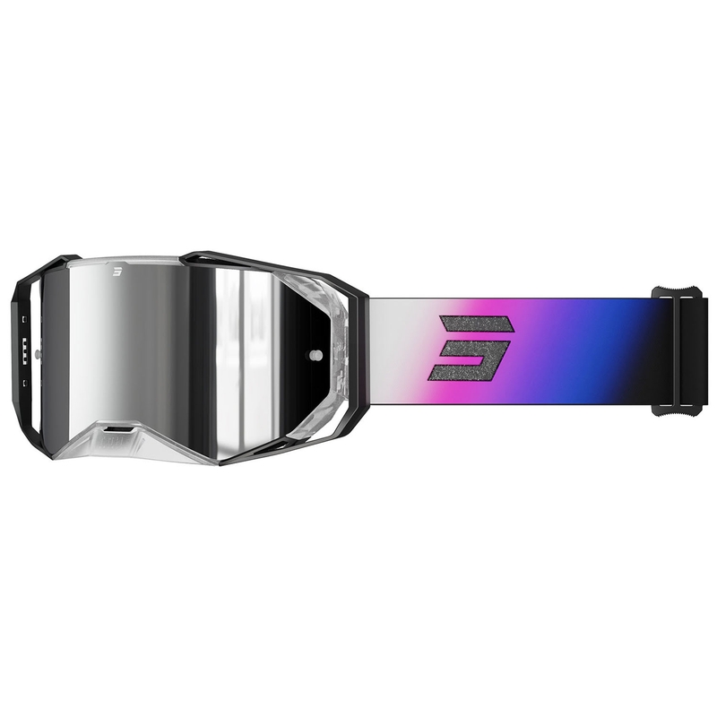 Occhiali motocross Shot Lite Astral blu-rosa con plexiglass argento iridio