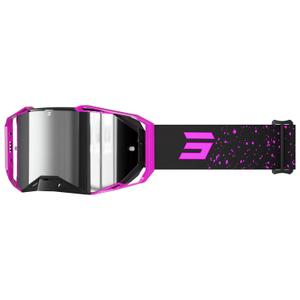 Occhiali motocross Shot Lite Mist rosa con plexiglass argento iridio
