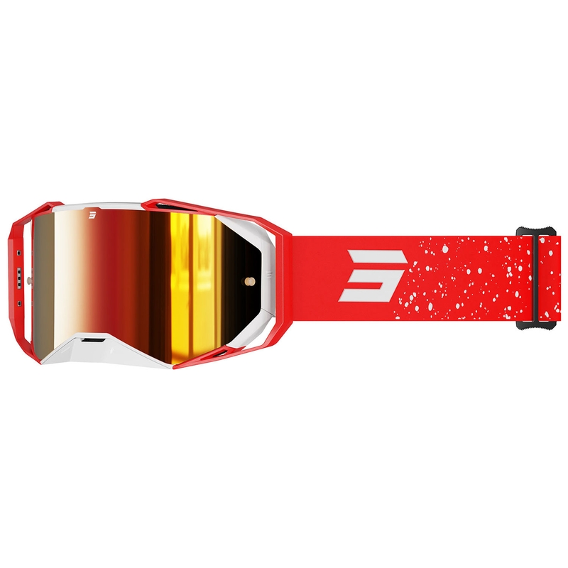 Occhiali motocross Shot Lite Mist rosso con plexiglass rosso iridio