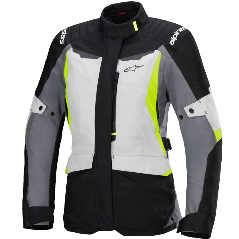 Giacca moto da donna Alpinestars Stella ST-1 Impermeabile grigio-nero-giallo fluo